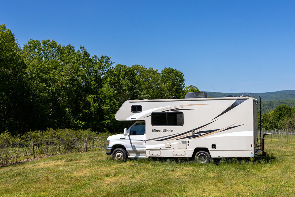 Endless Mountains Vineyards - a camper parked at the vineyard