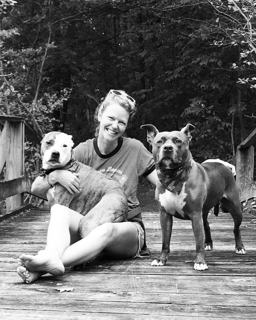 Jennifer Windt with her dogs